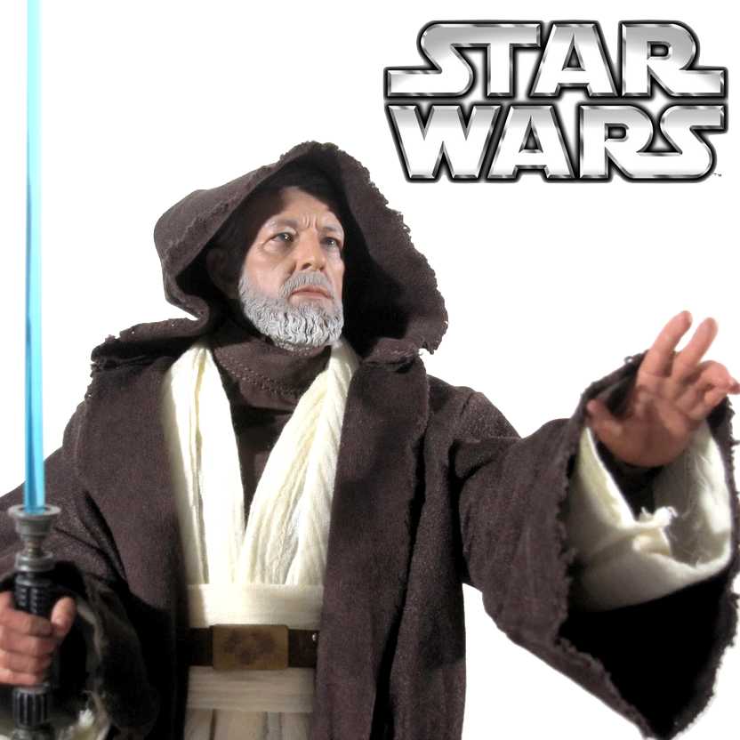 Hot Toys Star Wars Obi-Wan Kenobi MMS283 acende o sabre (A new hope) escala 1/6