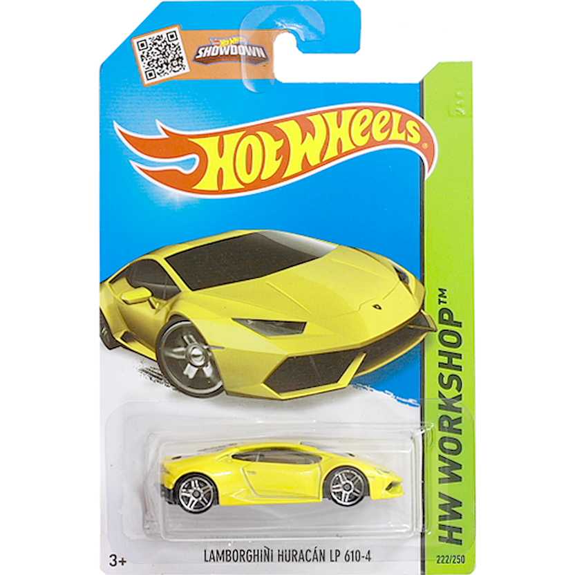 Hot Wheels 2015 Lamborghini Huracán LP 610-4 amarelo CFH19 series 222/250 escala 1/64