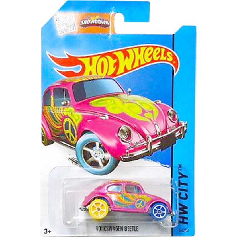 Hot Wheels 2015 T-Hunt Volkswagen Beetle - VW Fusca rosa CFH43 series 26/250 escala 1/64