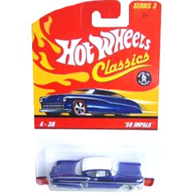 Hot Wheels Classics 2007 58 Impala L0732 series 3 Spectraflame blue