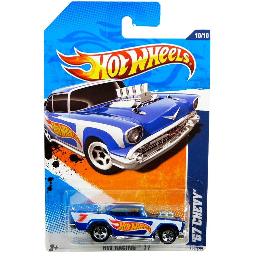 Hot Wheels Coleção 2011 57 Chevy HW Racing series 10/10 10/244 T9867 escala 1/64 