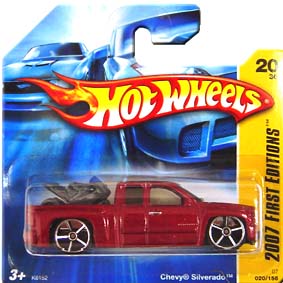 Hot Wheels Linha 2007 Chevy Silverado vermelho metálico K6152 ser 20/36 020/156