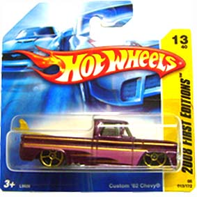 Hot Wheels Poster 2008 Custom 62 Chevy c/ prancha de Surf L9928 13/40 013/172