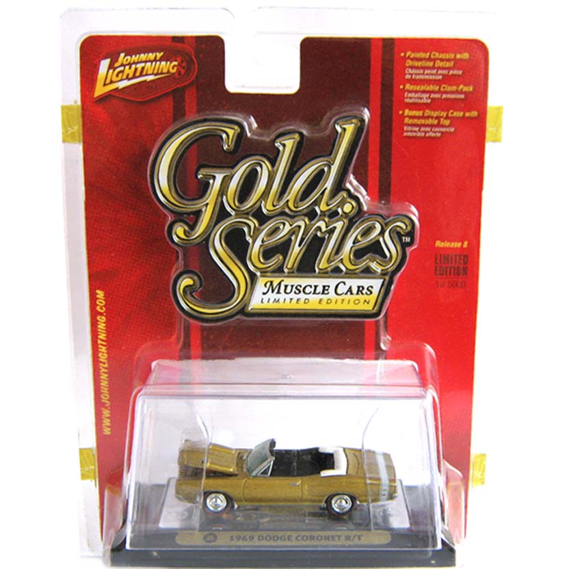 Johnny Lightning escala 1/64 Gold Series R8 - 1969 Dodge Coronet R/T conversível
