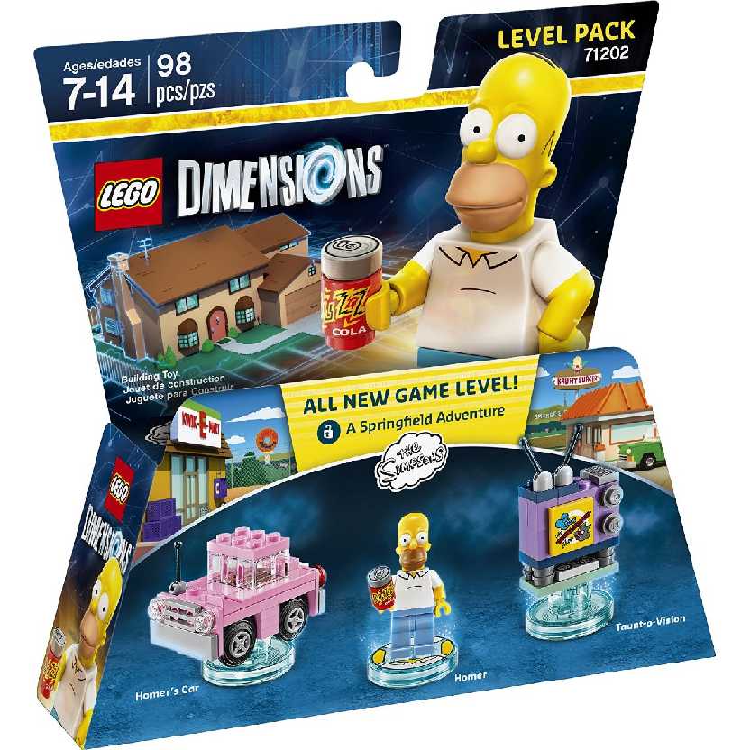 Lego Dimensions The Simpsons Homer + Carro + Taunt O Vision (98 peças) 71202