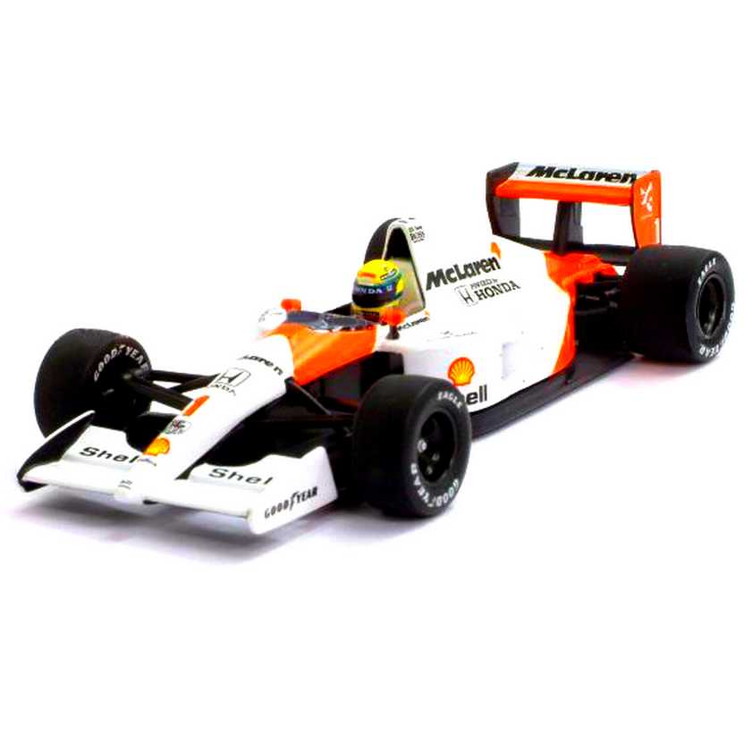 McLaren MP4/6 Ayrton Senna (1991) Tricampeão marca Minichamps escala 1/43