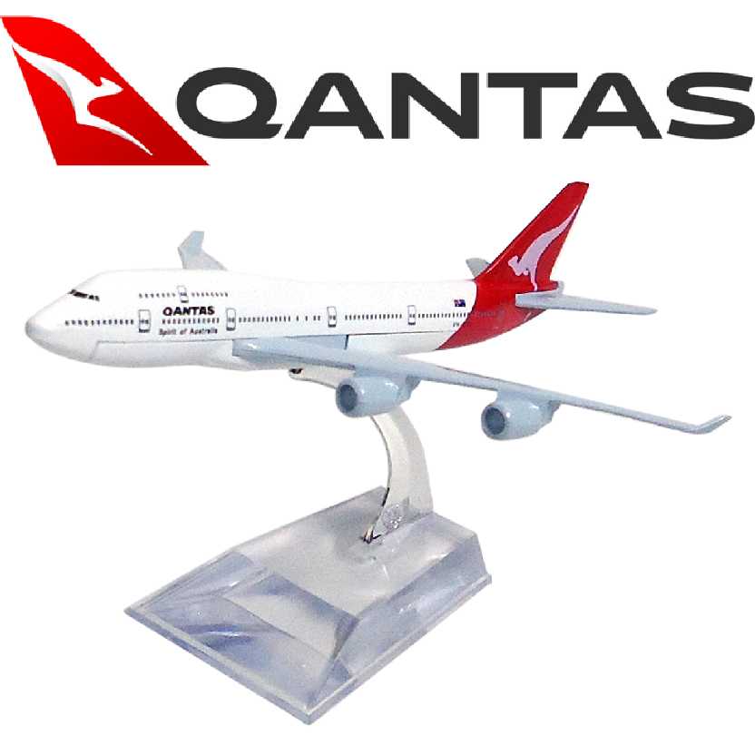 Miniatura de avião comercial Boeing 747 da Qantas airline company