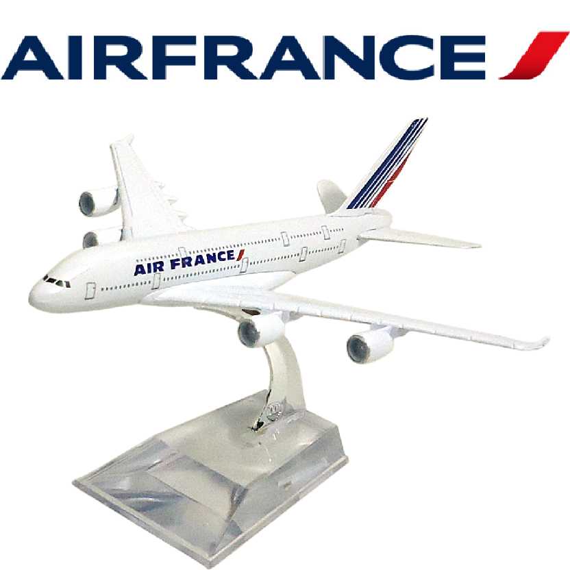 Miniatura de Avião Comercial em metal Airbus A380 da Air France Aviões Comerciais