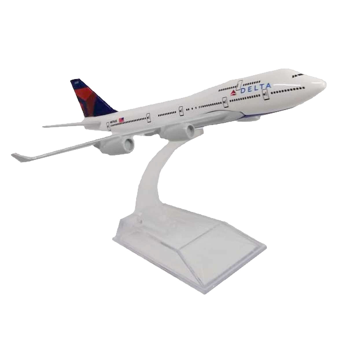 Miniatura de avião em metal da Delta Air lines Boeing 747 na caixa