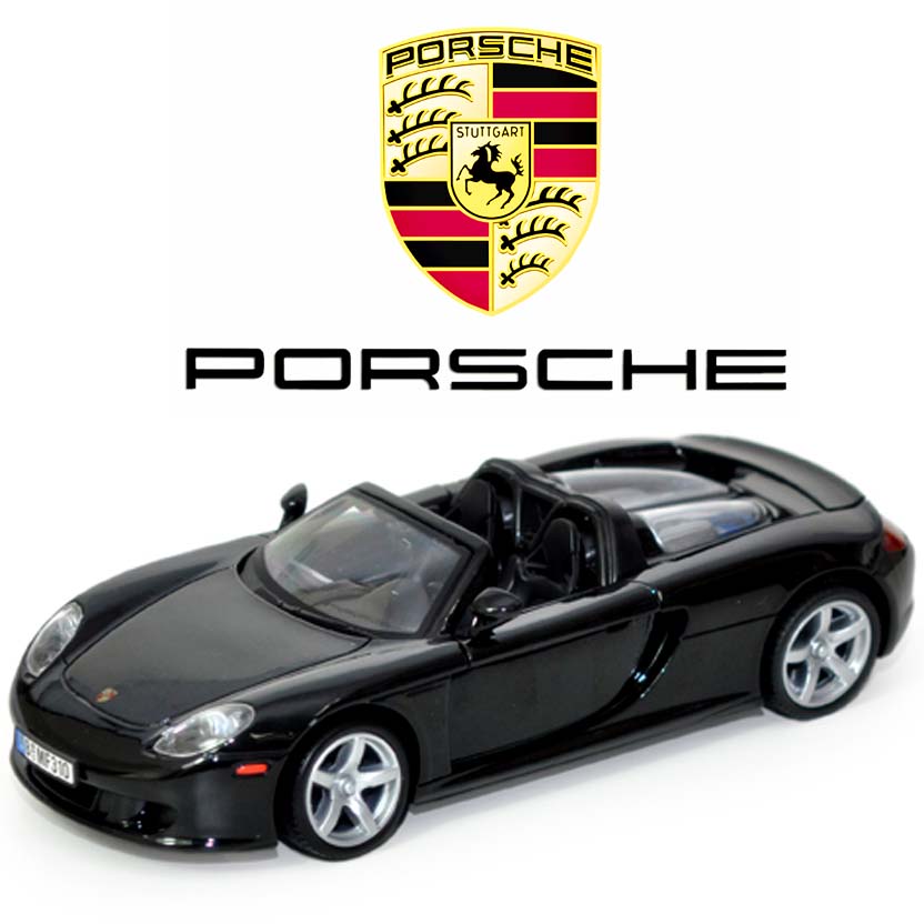 Miniatura Porsche Carrera GT preto escala 1/24 : Motor Max miniaturas