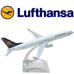 Miniaturas de Aviões Comerciais em metal Boeing 737 Lufthansa Airlines Brazil