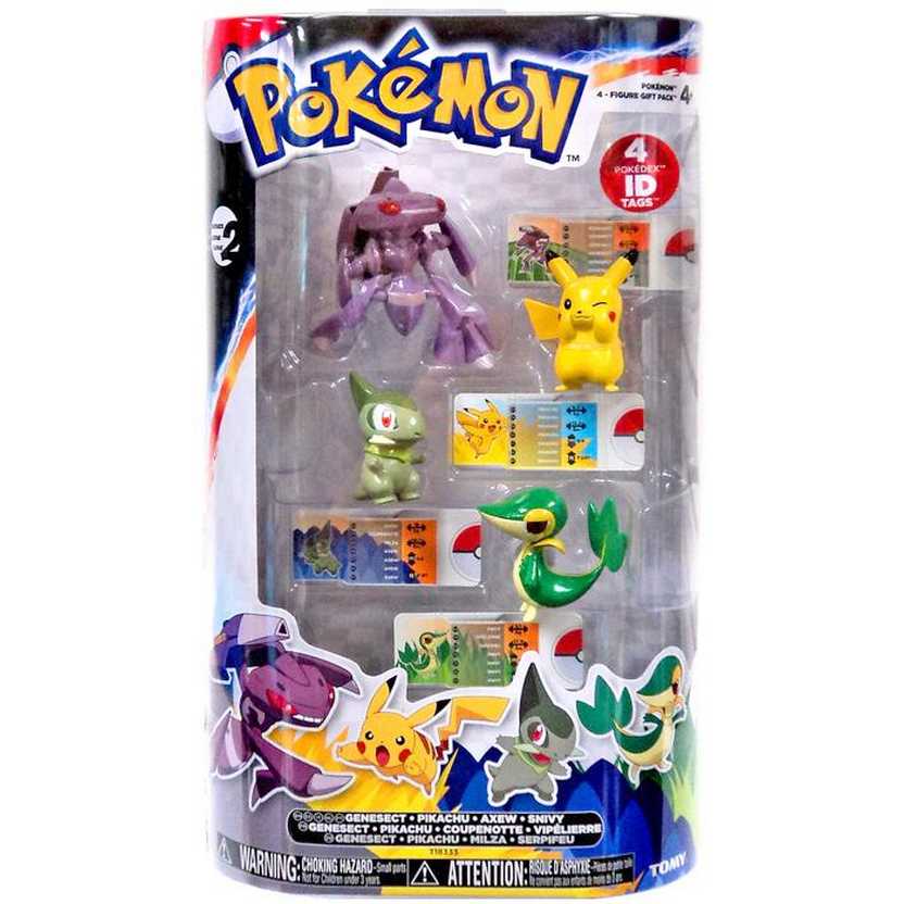 Pokémon XY Tomy Figure (Genesect, Pikachu, Axew e Snivy) 4 Figure Gift Pack