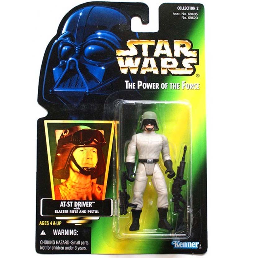 Star Wars Power of the Force 2 Action Figure - AT-ST Driver - Green Card
