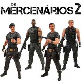 The Expendables 2 action figures - 4 bonecos do filme Os Mercenários 2
