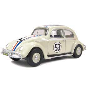 Volkswagen Fusca do filme Herbie (1953) VW Beetle com caixa de acrílico escala 1/76