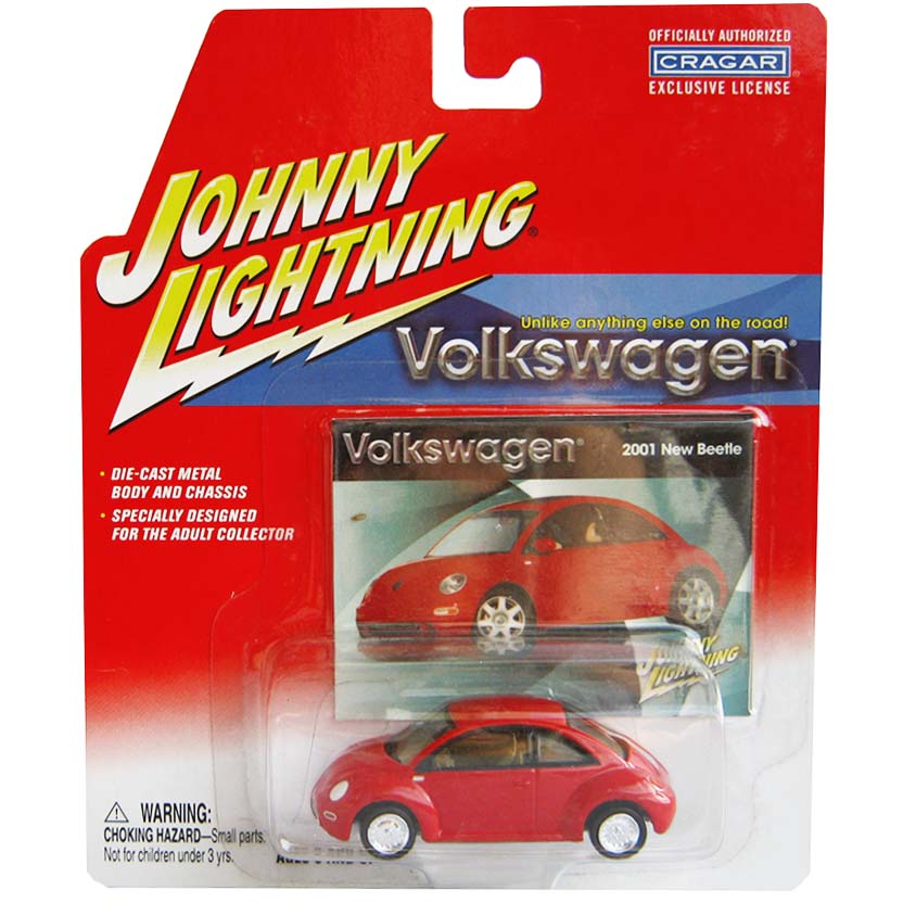 Volkswagen New Beetle vermelho (2001) Johnny Lightning escala 1/64
