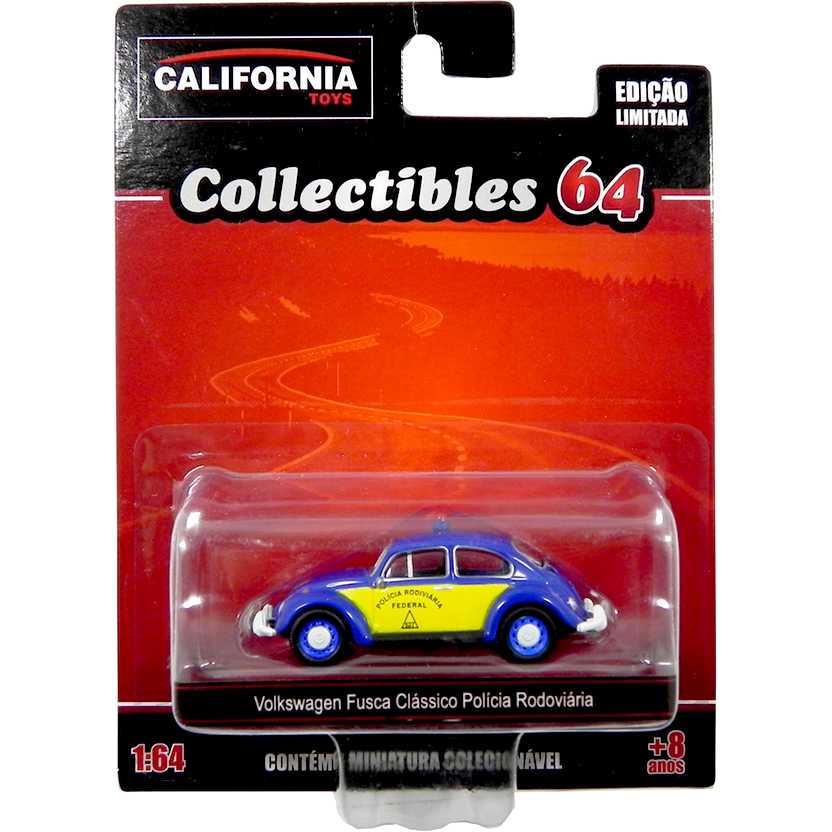 VW Fusca clássico da Polícia Rodoviária California Toys Collectibles series 2 escala 1/64